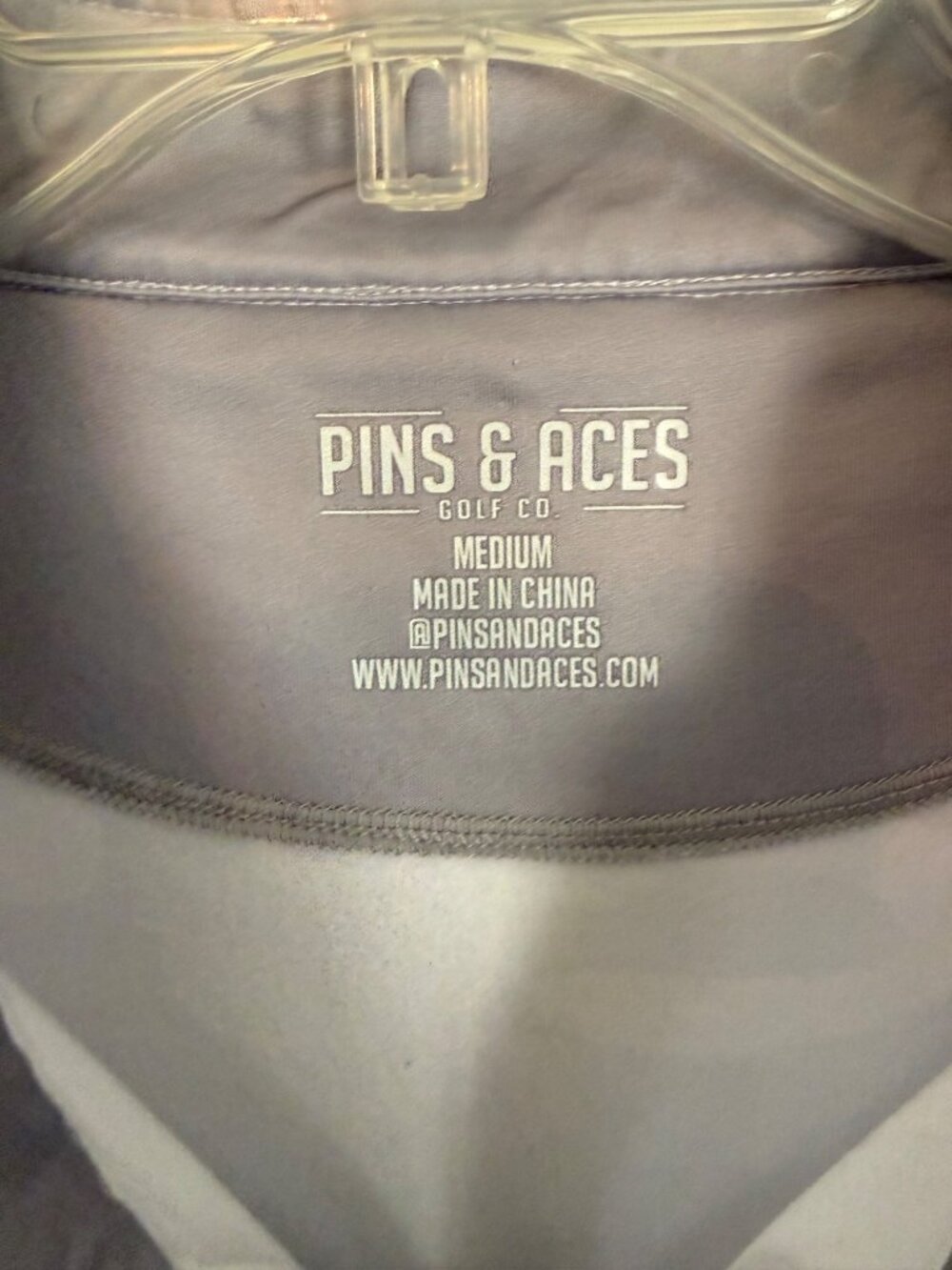 Pins & Aces Performance Polo White Grey Camo Quarter Zip Pullover Jacket Golf M - Picture 5 of 5